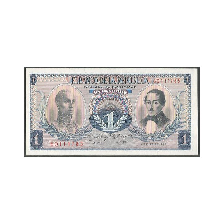Billete de 1 Peso 20 Jul 1966 BGW058