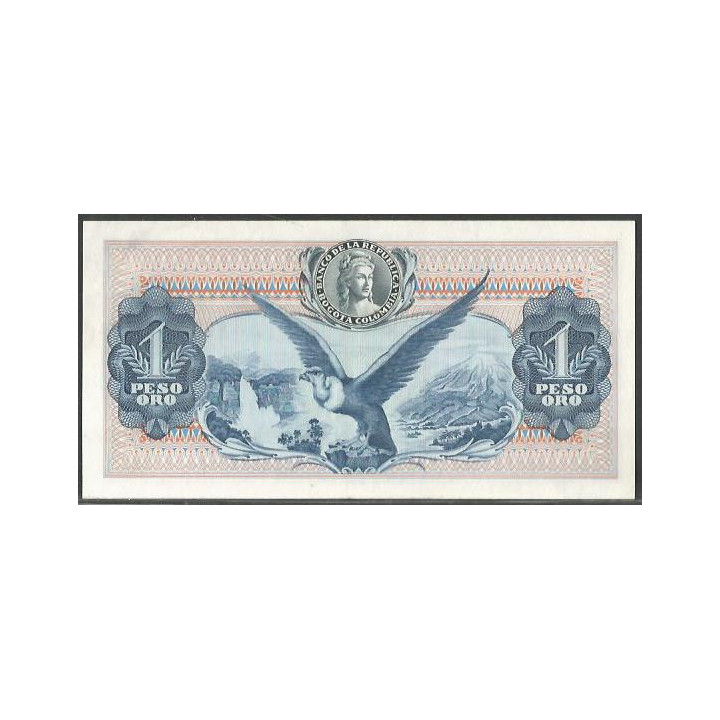 Billete de 1 Peso 20 Jul 1966 BGW058 reverso