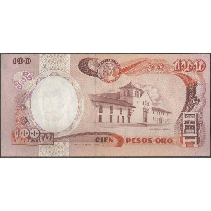 Billete de 100 Pesos 12 Oct 1986 BGW323 reverso
