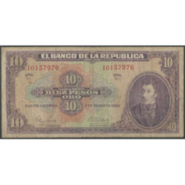 Billete de 10 Pesos 2 Ene 1963 8 Dig. BGW178
