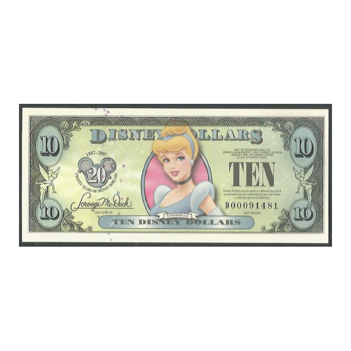 Disney 10 Dollars 2007 Cinderella