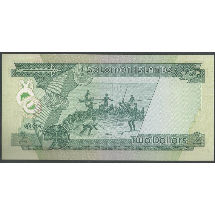 Islas Solomon 2 Dollars ND1977 P5a reverso