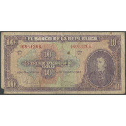 Billete de 10 Pesos 2 Ene 1963 8 Dig. BGW178