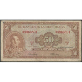 Billete de 50 Pesos 12 Oct 1967 BGW261