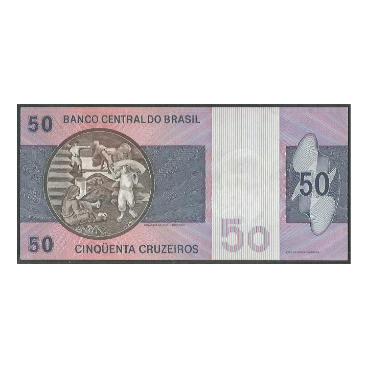 Brasil 50 Cruzeiros ND1974 Firma 18 P194b reverso