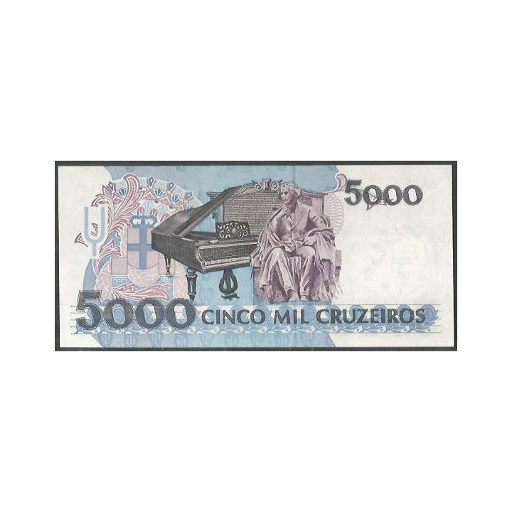 Brasil 5.000 Cruzeiros ND1990-3 P232b reverso