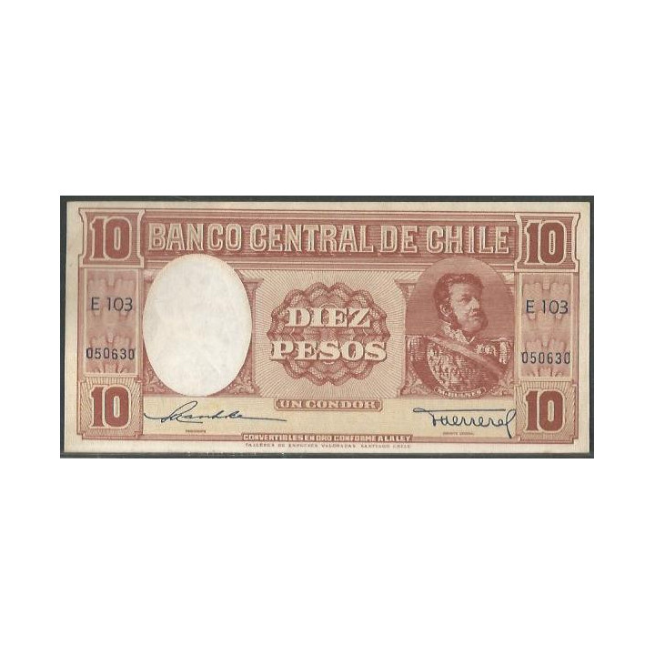 Chile 10 Pesos ND1958-9 Firma 1 P120-1