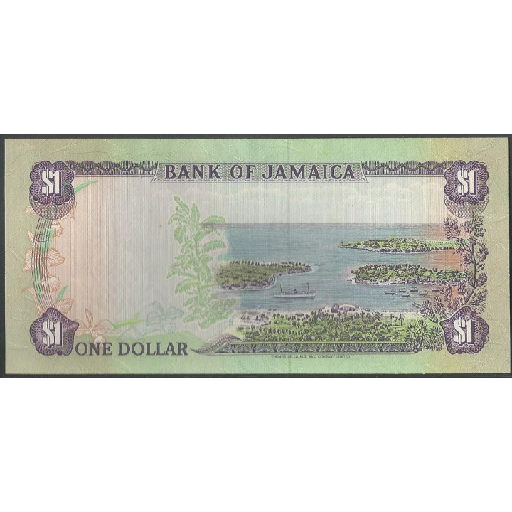 Jamaica 1 Dollar 1 Jul 1989 P68Ac reverso