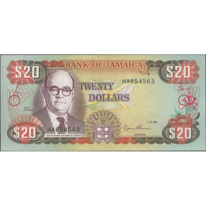 Jamaica 20 Dollars 1 Feb 1995 P72e