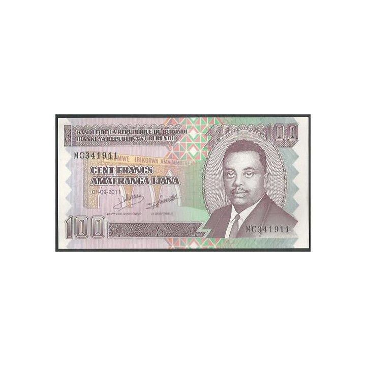 Burundi 100 Francs 1 Sep 2011 P44b