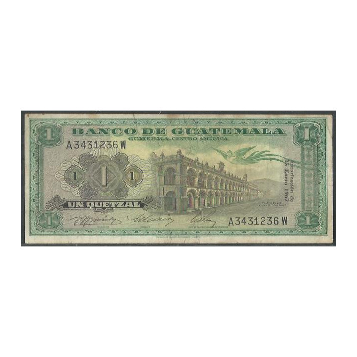 Guatemala 1 Quetzal 13 Ene 1967 P52d