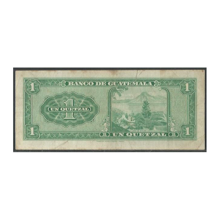 Guatemala 1 Quetzal 13 Ene 1967 P52d reverso