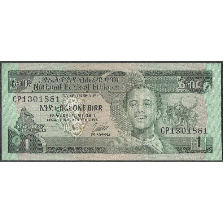 Etiopia 1 Birr 1976 Firma 2 P30b