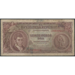 Billete de 20 Pesos 1 ene 1960 BGW219