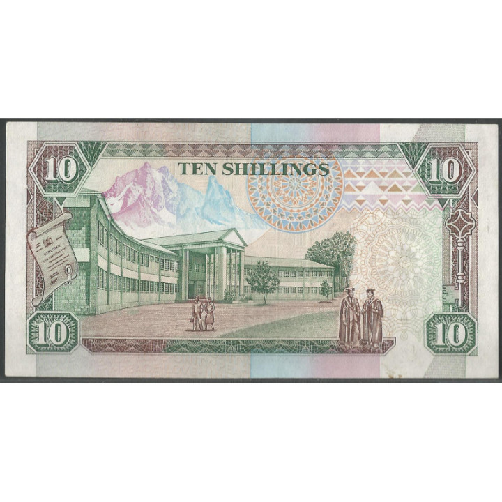 Kenya 10 ShillingI 1 Jul 1991 P24c reverso