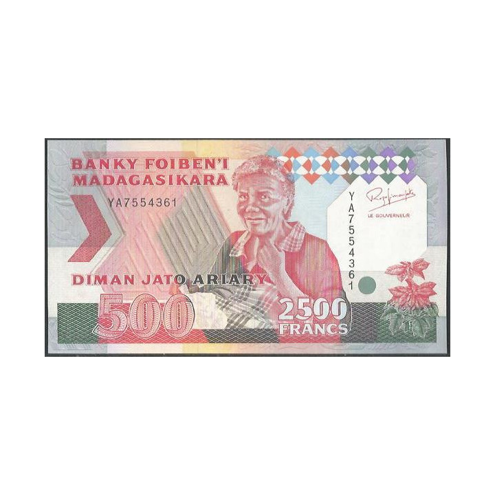 Madagascar 2.500 Francs ND1993 Firma 3 P72Aa