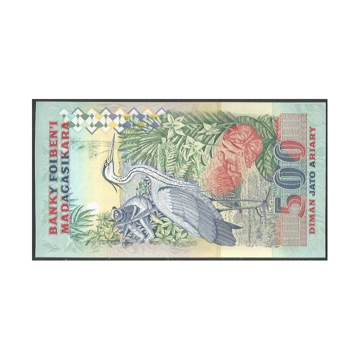 Madagascar 2.500 Francs ND1993 Firma 3 P72Aa reverso