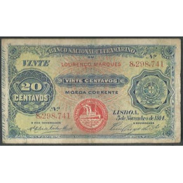 Mozambique 20 Centavos 5 Nov 1914 P54