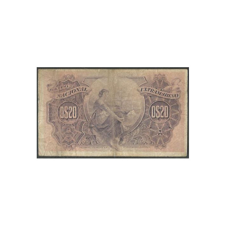 Mozambique 20 Centavos 5 Nov 1914 P54 reverso
