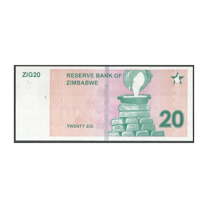 Zimbabwe 20 Zig 2024 P111 reverso