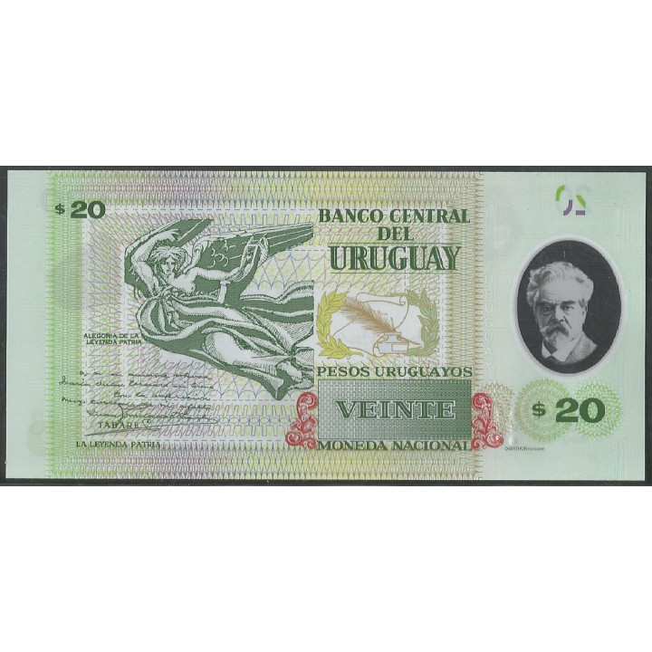 Uruguay 20 Pesos 2020 A P101a reverso
