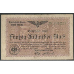 Alemania - Railroads Breslau 50 Millardos Mark 25 Oct 1923 Ps1139a