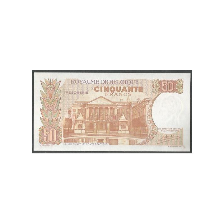 Belgica 50 Francs 16 May 1966 Firma 20 P139 reverso