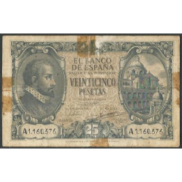 España 25 Pesetas 9 Ene 1940 P116a