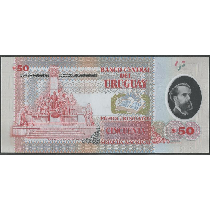 Uruguay 50 Pesos 2020 A P102a reverso