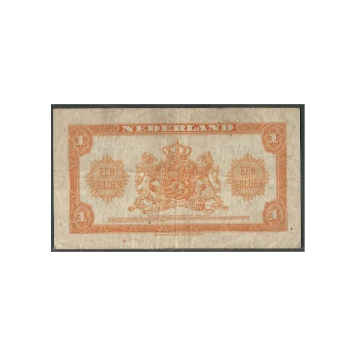 Holanda 1 Gulden 4 Feb 1943 P64a reverso