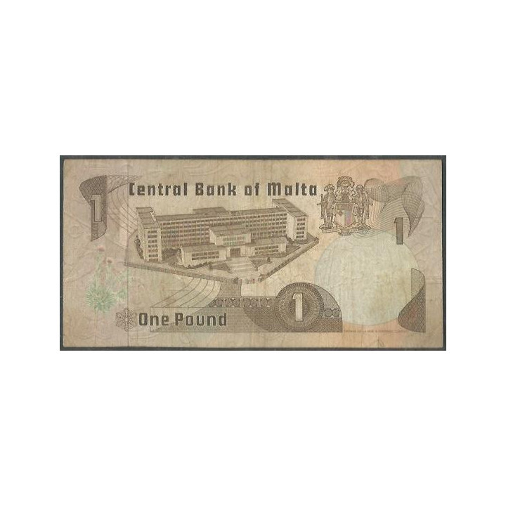 Malta 1 Lira L1967 (79) P34a reverso