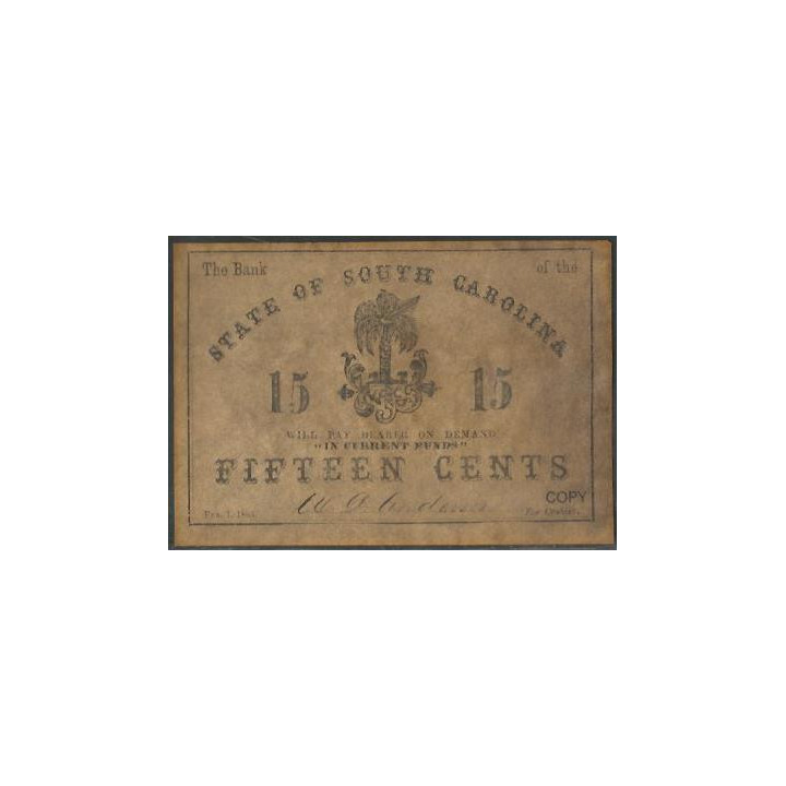 Eeuu - South Carolina 15 Cents 1863 - Fascimil