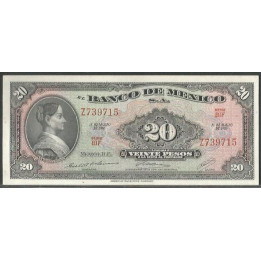 Mexico 20 Pesos 18 Mar 1970 BIF P54o