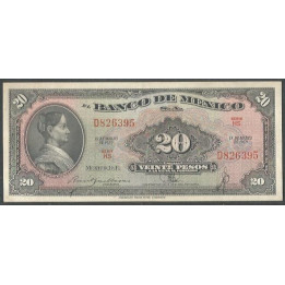 Mexico 20 Pesos 18 Mar 1959 HS P54g