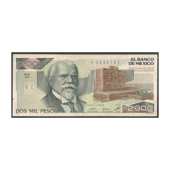 Mexico 2.000 Pesos 24 Feb 1987 Serie CY P86b
