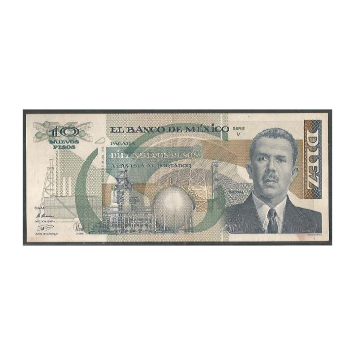 Mexico 10 Nuevos Pesos 31 Jul 1992 Serie V P95