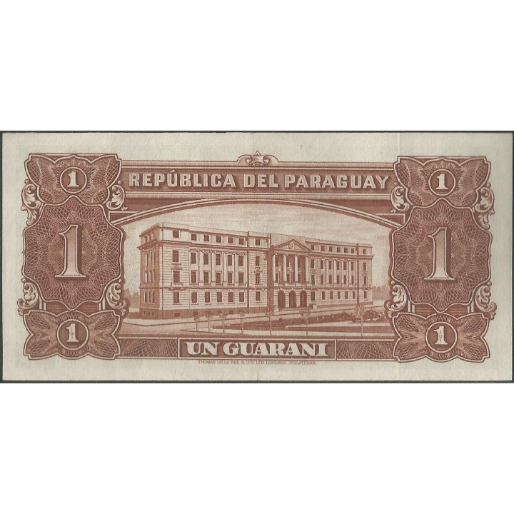 Paraguay 1 Guarani L1952 Serie B P185b2 reverso