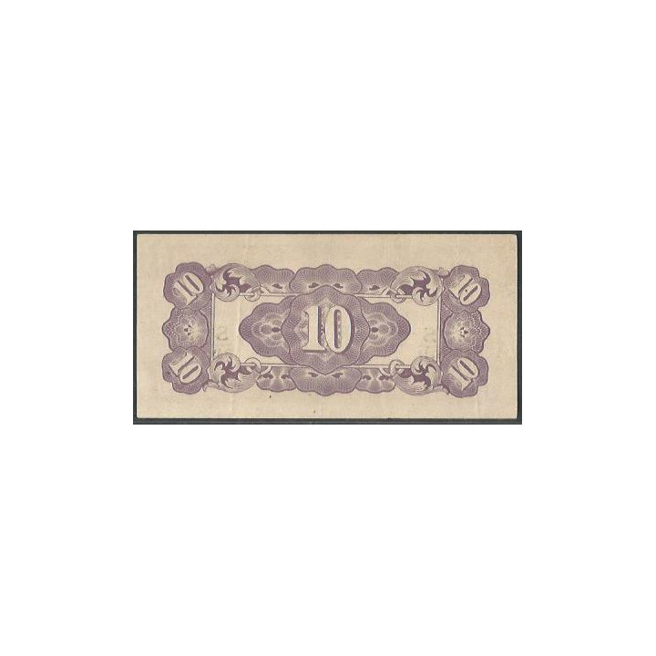 Indias Holandesas Ocupacion Japon WWII 10 Cent ND1942 Serie S/BU P121c reverso