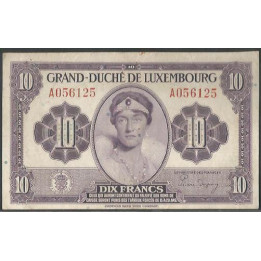 Luxemburgo 10 Francs ND1944 P44a