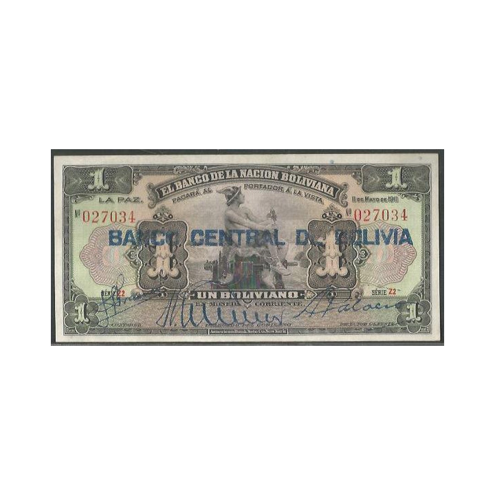 Bolivia 1 Boliviano ND1929 Serie Z2 P112