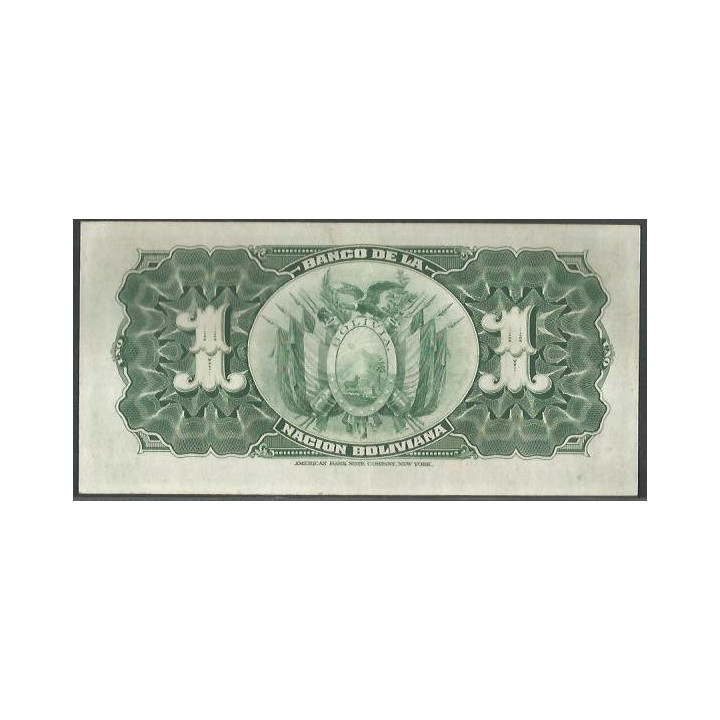 Bolivia 1 Boliviano ND1929 Serie Z2 P112 reverso