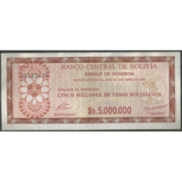 Bolivia 5.000.000 Bolivianos D1985 Serie N P193
