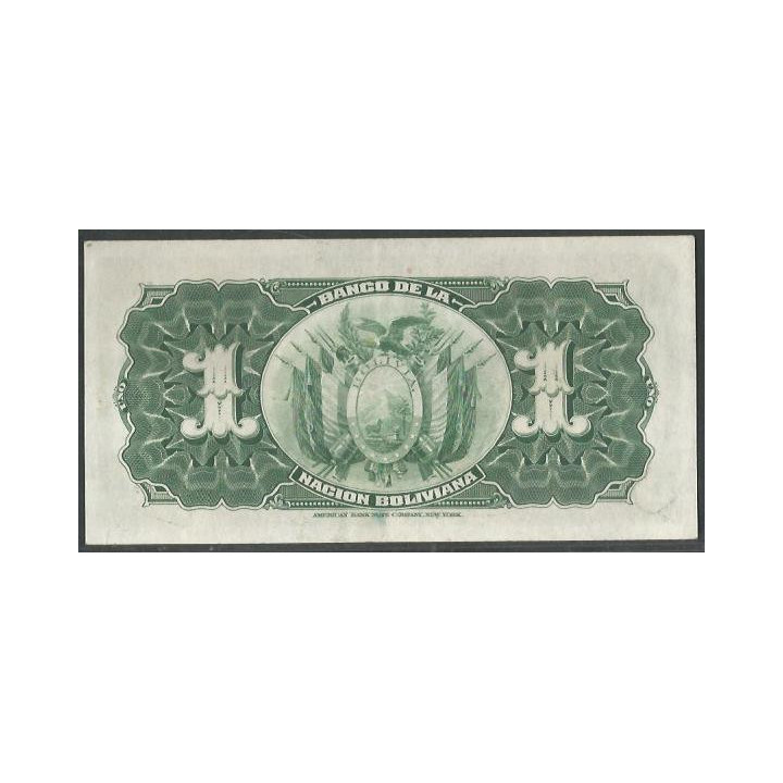 Bolivia 1 Boliviano ND1929 Serie F4 P112 reverso