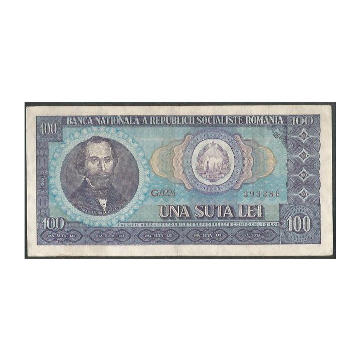 Rumania 100 Lei 1966 P97a