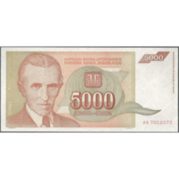 Yugoeslavia 5.000 Dinara 1993 P128