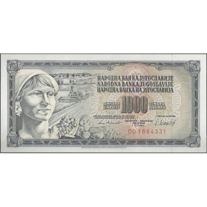Yugoeslavia 1.000 Dinara 4 Nov 1981 P92d