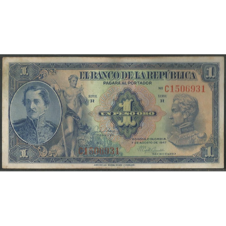 Billete de 1 Peso 7 ago 1947 C BGW035