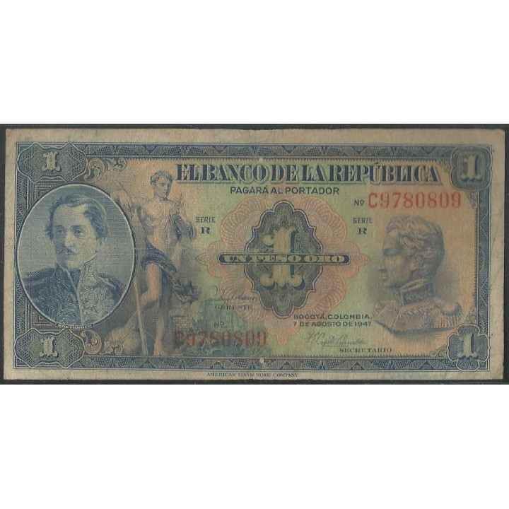 Billete de 1 Peso 7 ago 1947 C BGW035