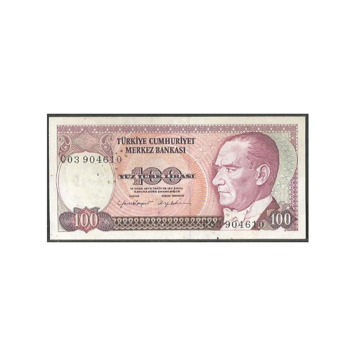 Turkya 100 Liras L1970 (1984) P194a2