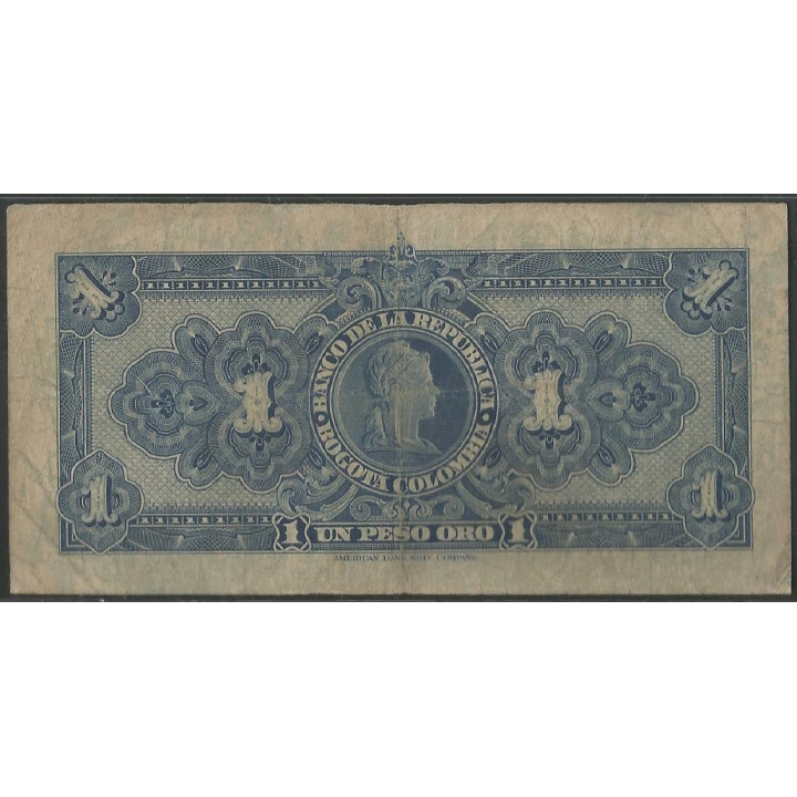 Billete de 1 Peso 7 ago 1947 C BGW035 reverso
